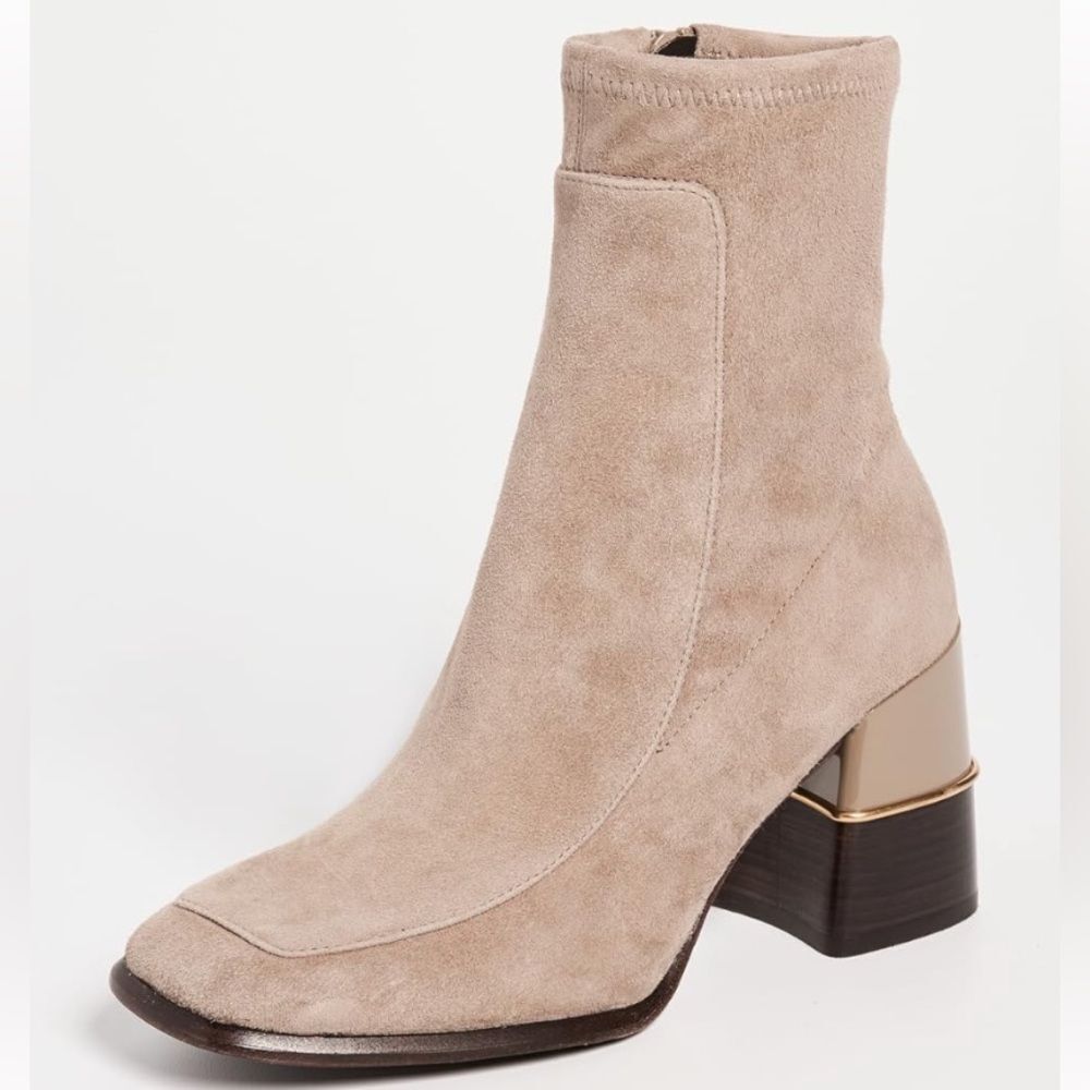 NEW Tory Burch Multi-Logo Stretch Suede Boot size 9 - Picture 3 of 13